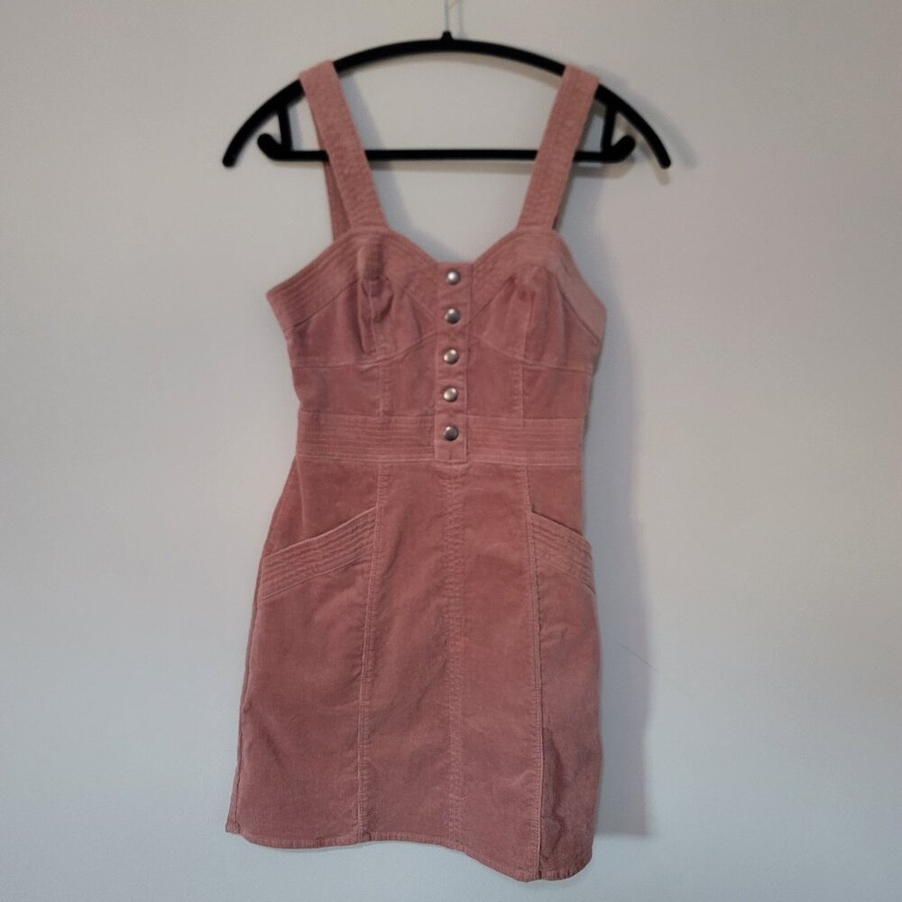 Express US Women Size XS Dusty Rose Corduroy Mini Dress